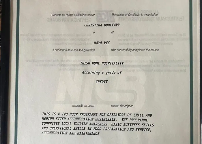 Ashfield House Failte Ireland Approved *